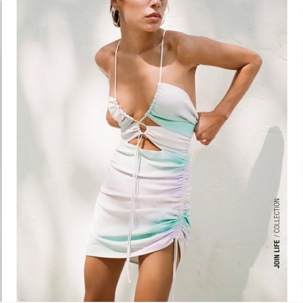 ZARA Tie dye strapy mini dress
